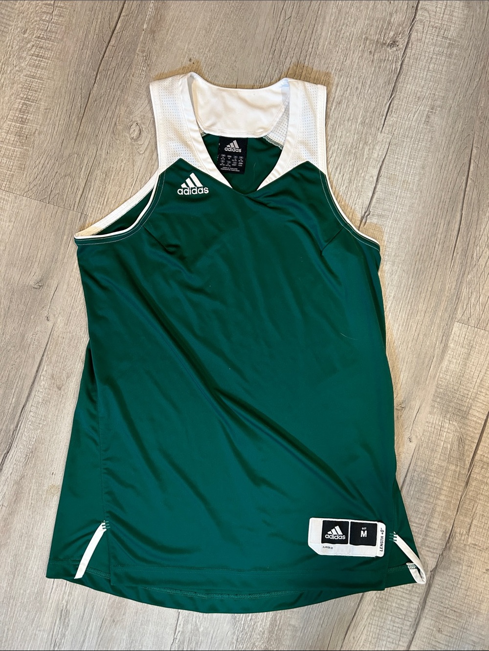 Adidas Green and White Sport Tank